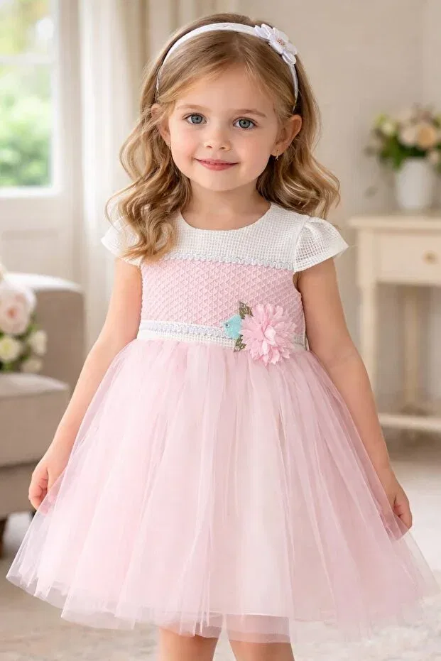 Детское платье для девочек с тюлевой юбкой Kozadankids, Pink