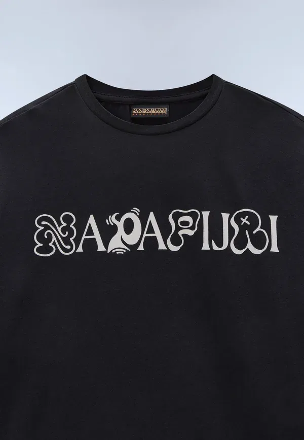 Футболка с принтом Unisex Napapijri Beauty, черный — фото 3