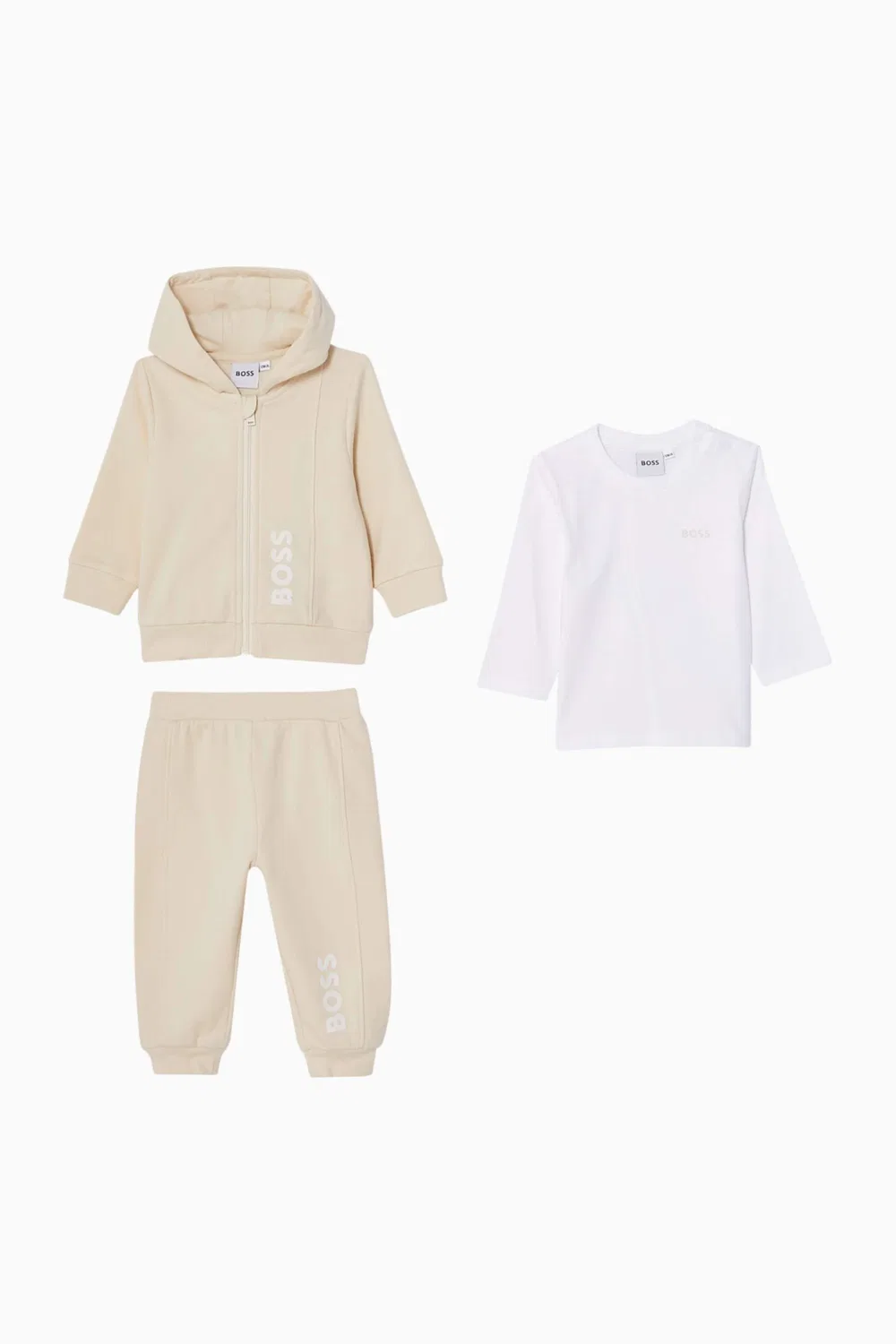 Комплект из 3 предметов хлопковый BOSS Kidswear, нейтральный