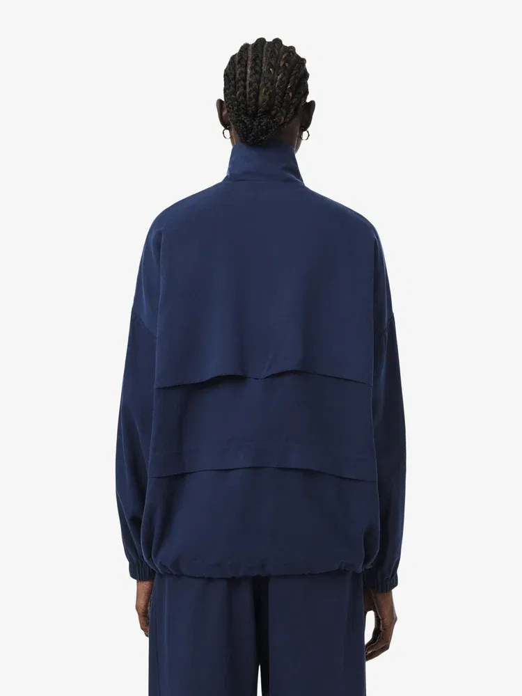 Жакет LACOSTE Navy из смесового льна, свободный крой, темно-синий — фото 3