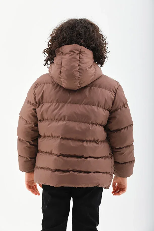 Детская зимняя куртка для девочек с капюшоном Roba Kids, Brown — фото 4