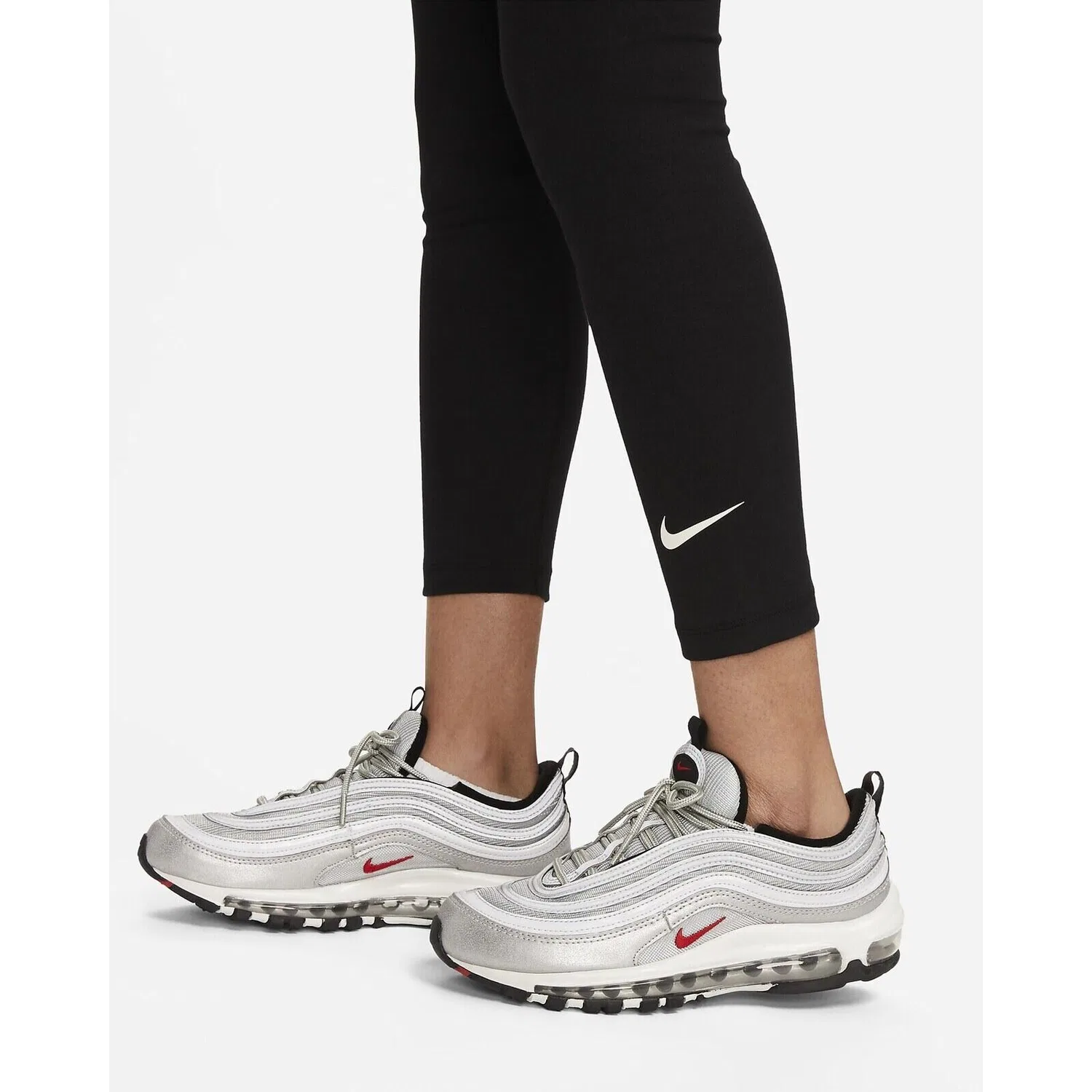 Женские леггинсы с высоким поясом Nike Tight NSW NK CLSC HR 7/8 TIGHT LBR, Черный — фото 3