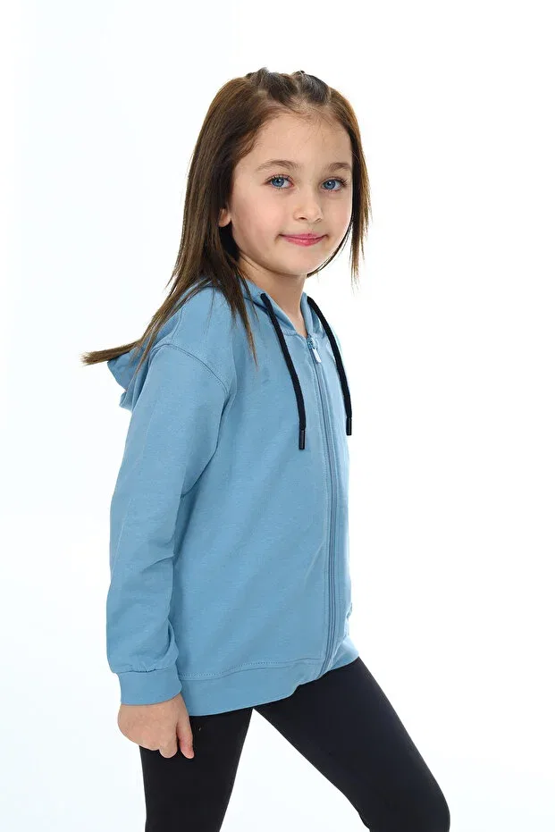 Детское для девочек вязаное кардиган Girl'S Embroidered Cardigan Toontoy, Blue — фото 3