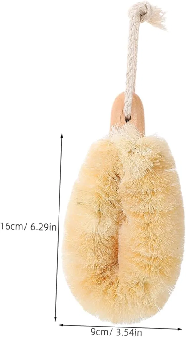 Щетка для тела из сизаля VALICLUD, 2 шт, 16x9x5 см, Beige — фото 2
