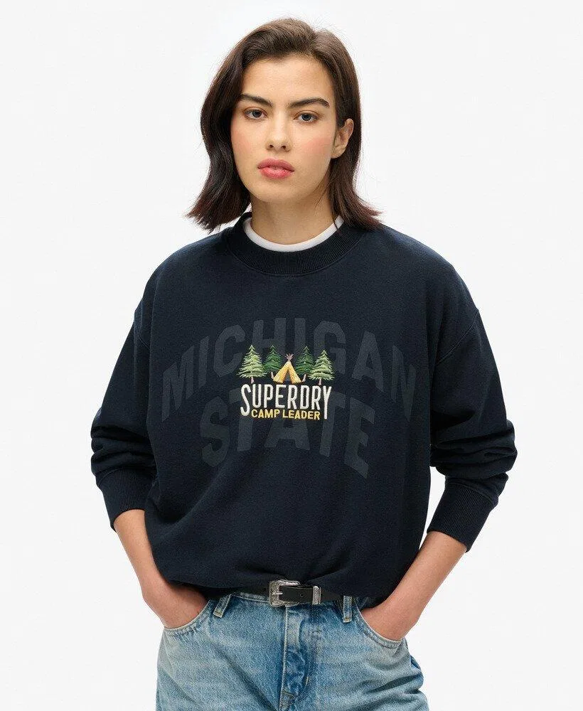 Женский хлопковый пуловер Superdry, Navyblau