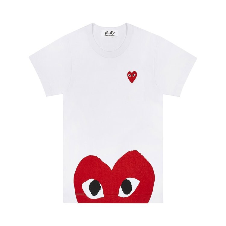 Футболка Comme des Garçons PLAY Bottom Heart Eye T-Shirt 'White/Red', белый — фото 2