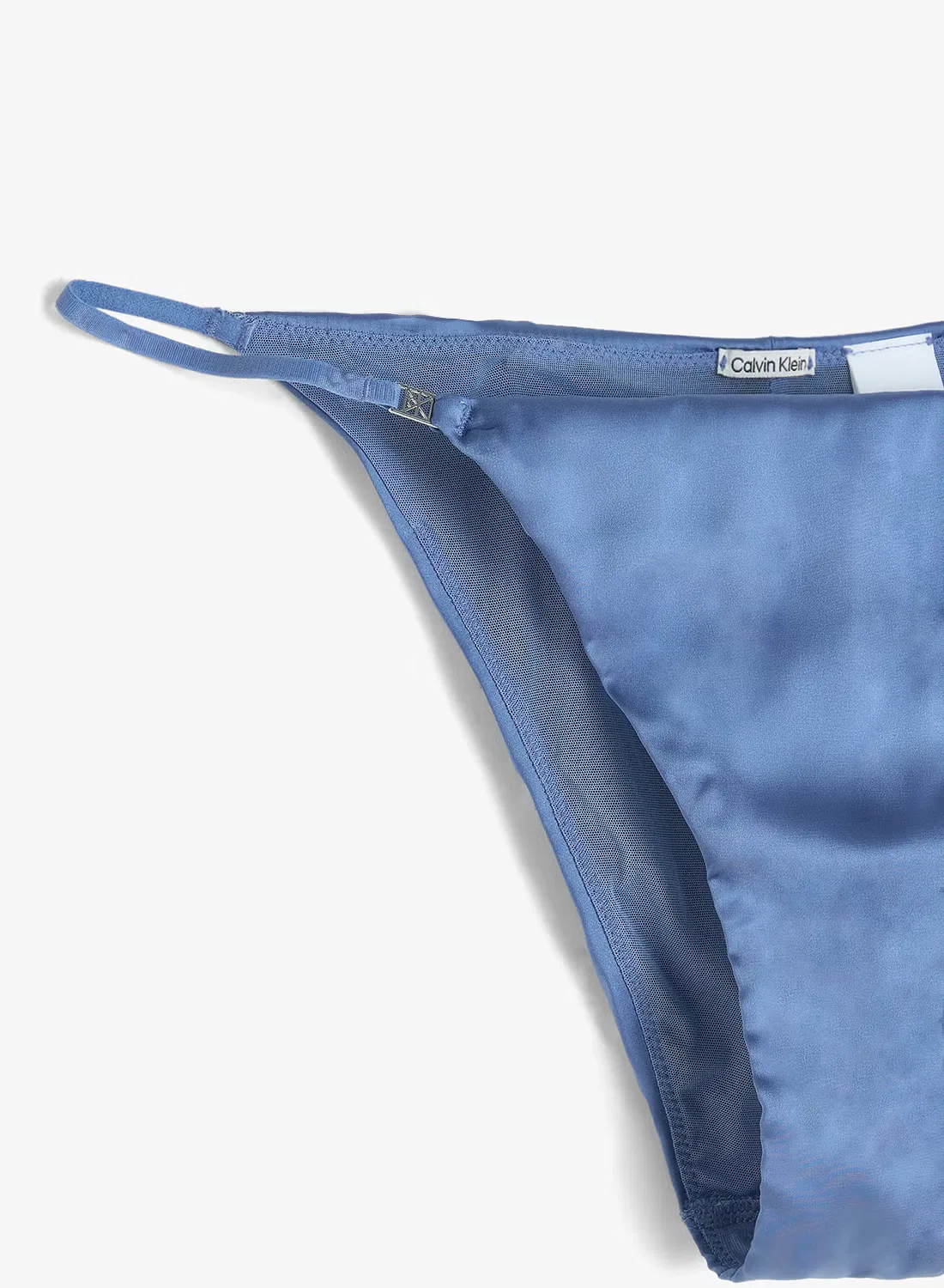 Трусы-танга из атласа Signature Calvin Klein, синий — фото 3