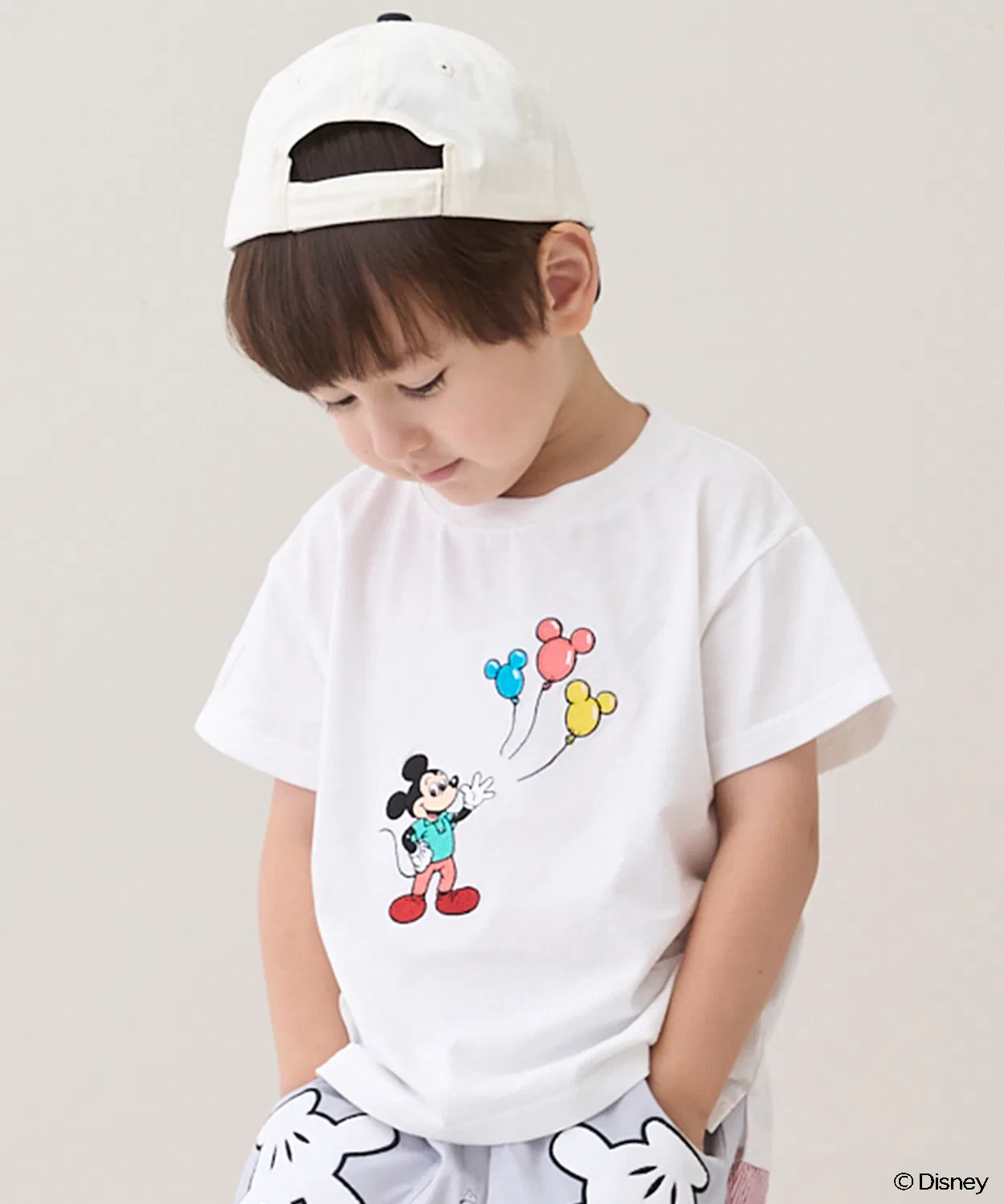Детская футболка с аппликацией Disney с коротким рукавом, хлопковая, petit main, Белый