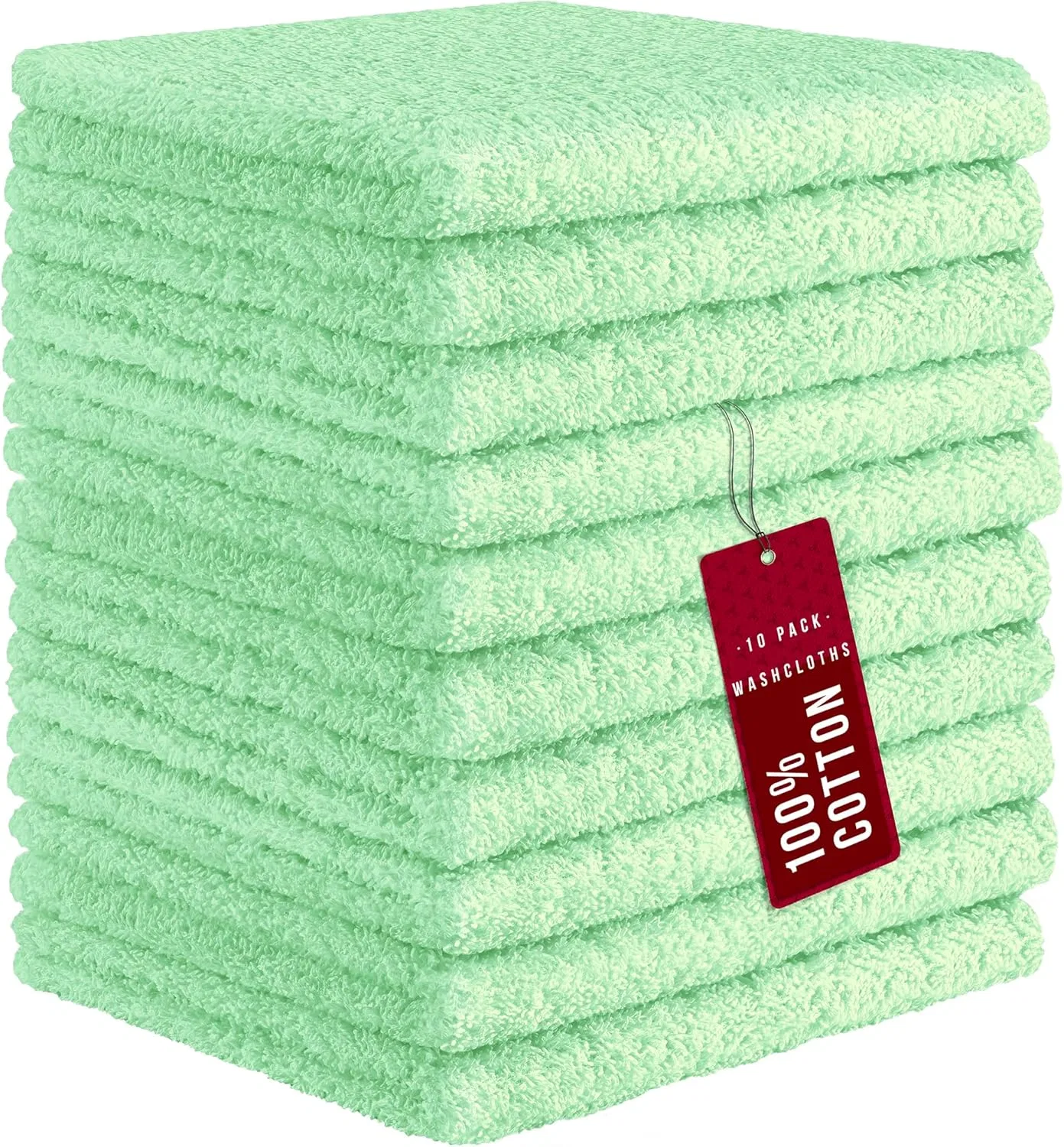 Мочалки 100% хлопок, 10 шт, DecorRack, 30.5x30.5 см, Hellgrün