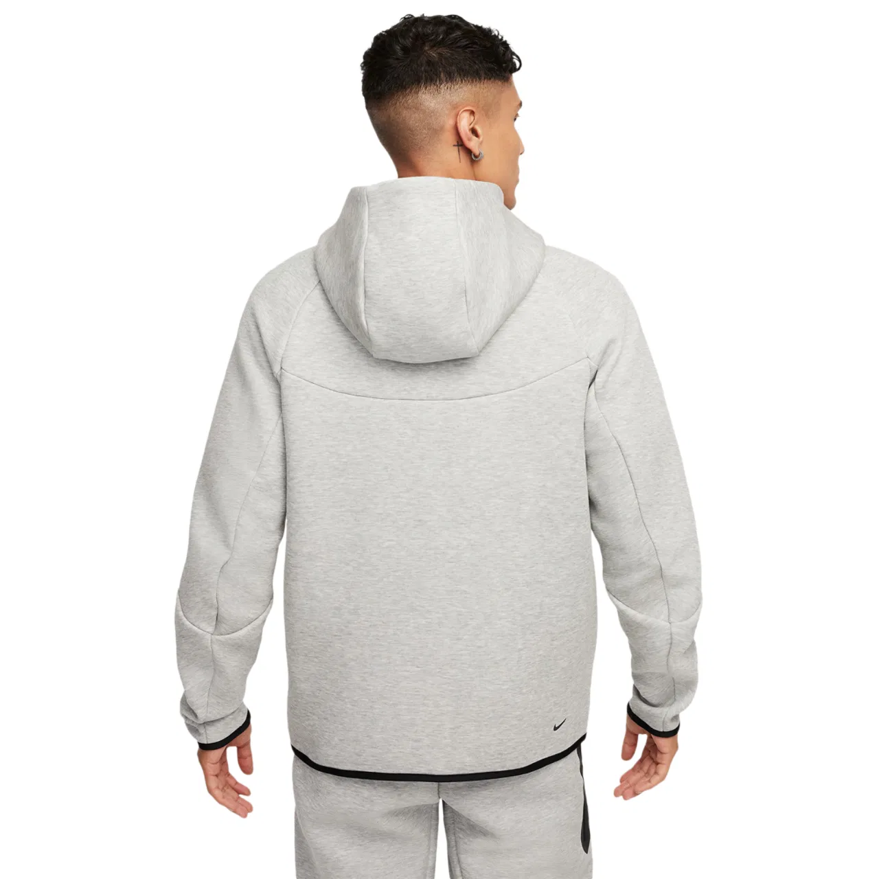 Мужское худи Windrunner Nike Tech Fleece Full-Zip, цвет Black/Dark Grey Heather — фото 3