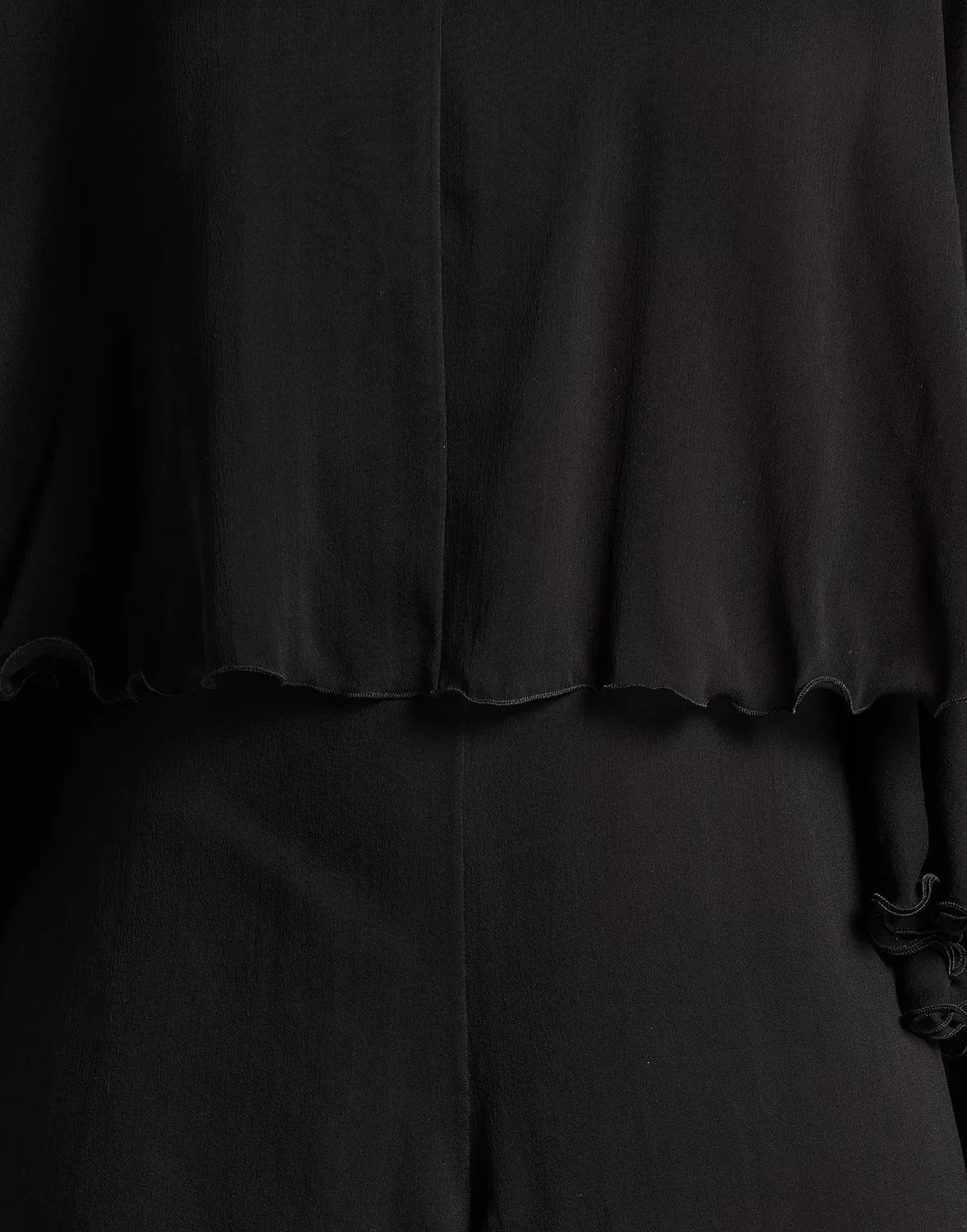 Женский комбинезон с воротником-стойкой Silky Georgette Saint Laurent, черный — фото 4