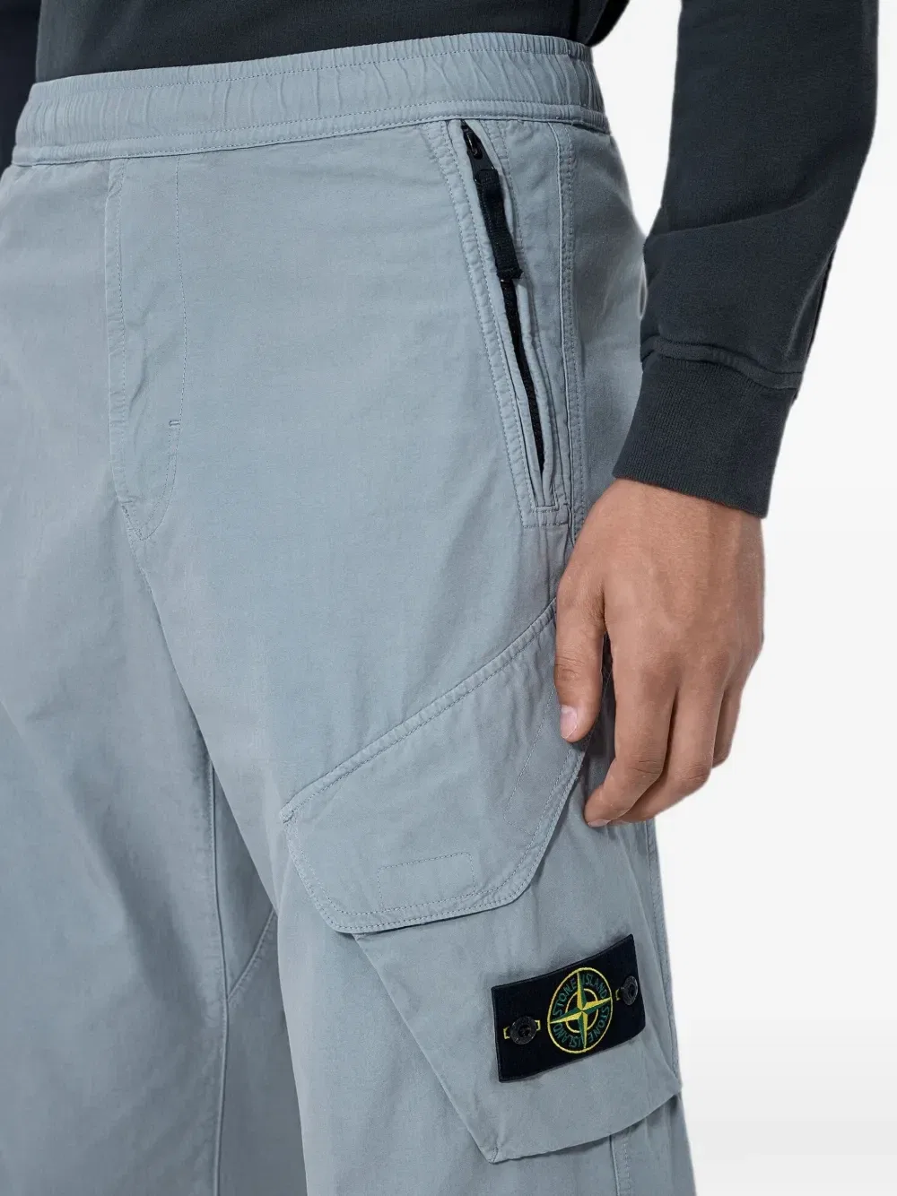 Карго брюки с эластичным поясом Stone Island, синий — фото 4