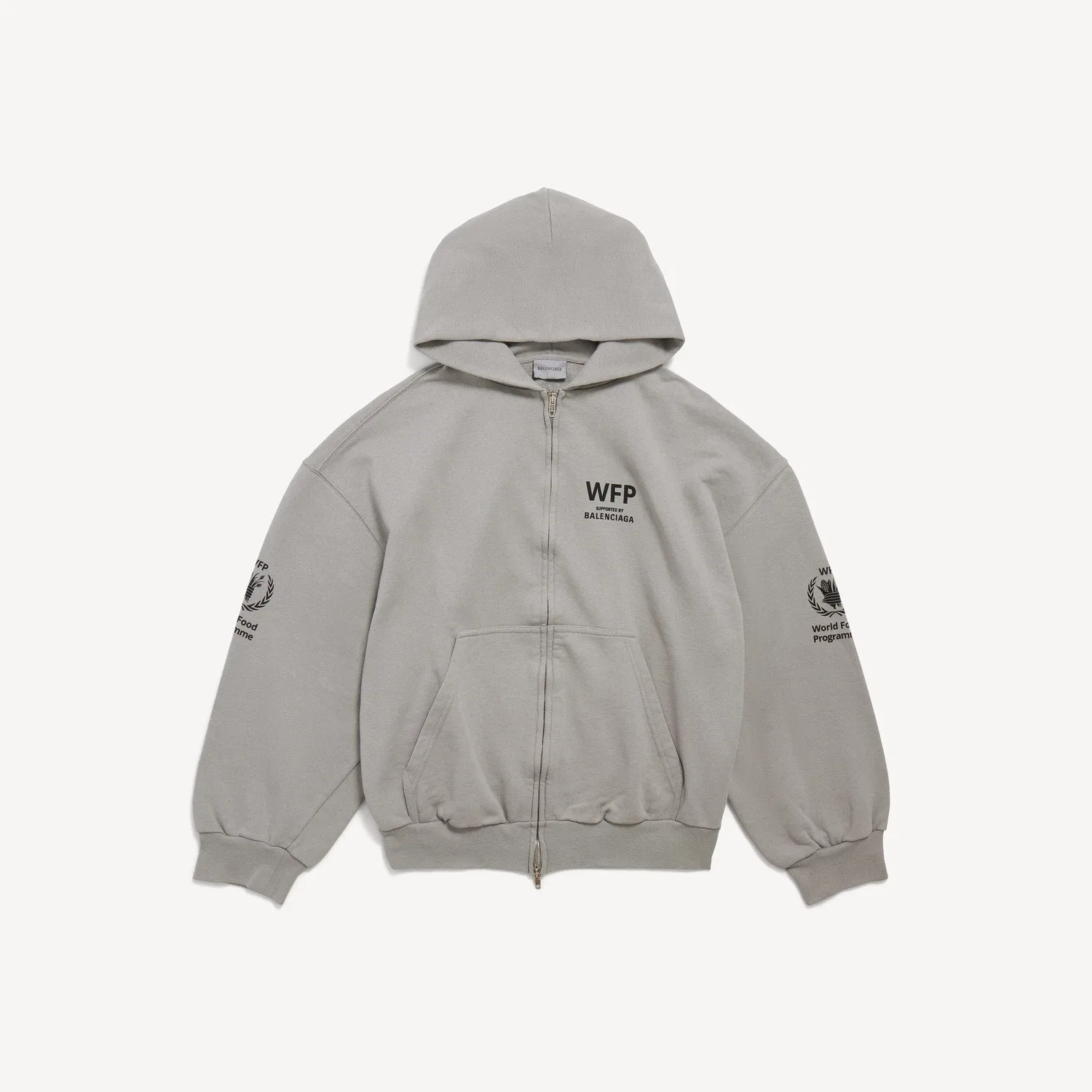 Мужская толстовка на молнии WFP Regular в цвете Balenciaga Grey, серый