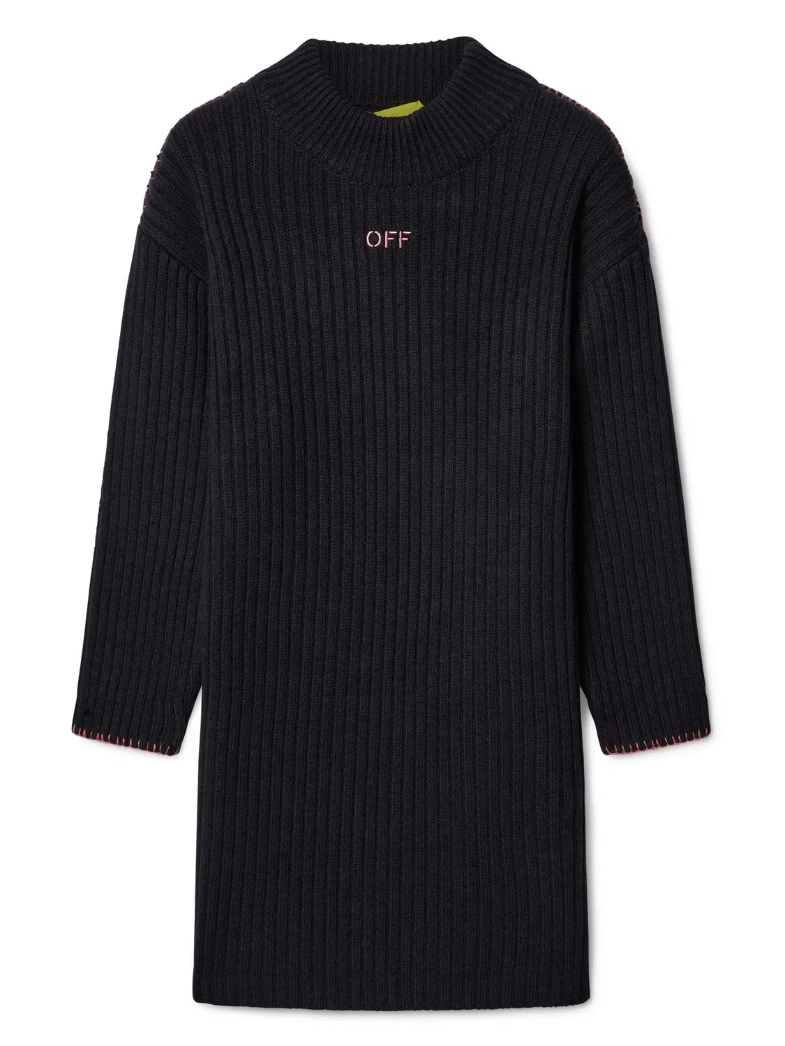 Платье с рибаным трикотажем OFF-WHITE, черный
