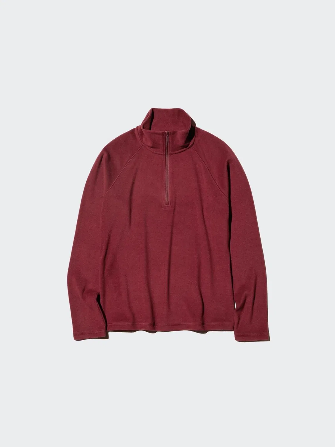 Толстовка HEATTECH из флиса с укороченной молнией Uniqlo, темно-красный