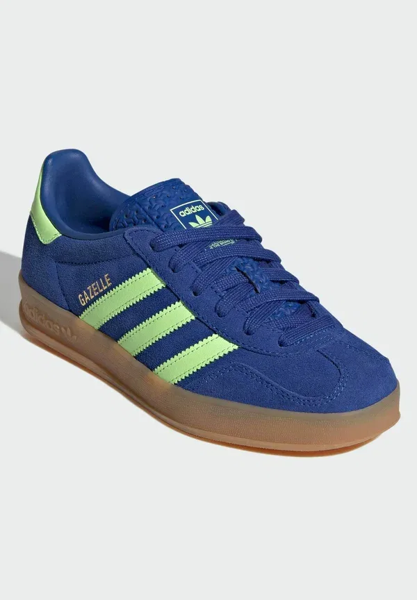 Кроссовки Gazelle indoor j унисекс Adidas Originals, синий/зеленый/золотой — фото 2