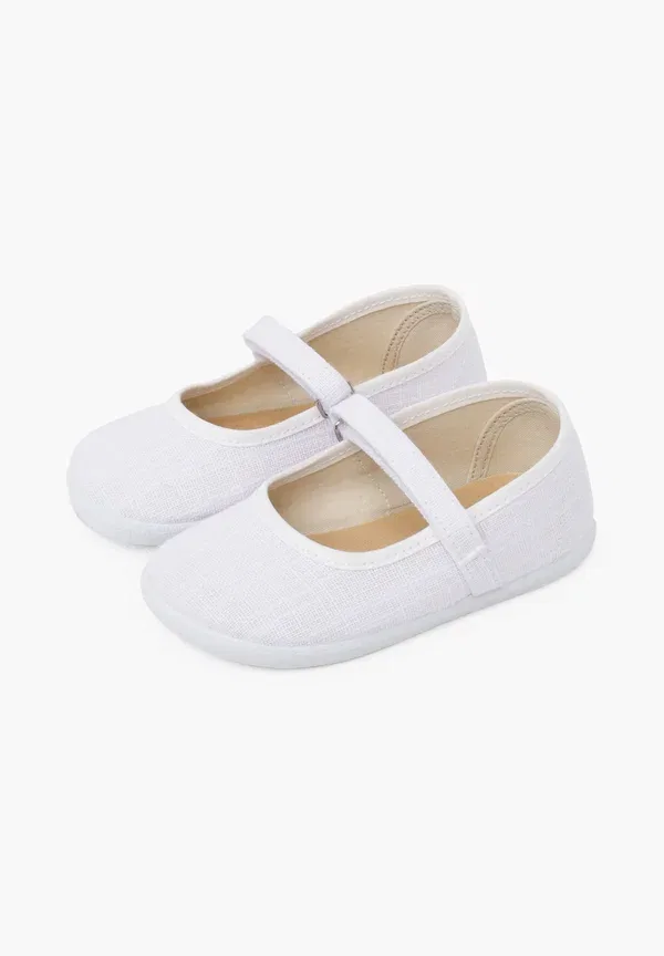 Туфли балетки с липучкой Ankle Strap Ballet Pumps Pisamonas, White, белый — фото 2