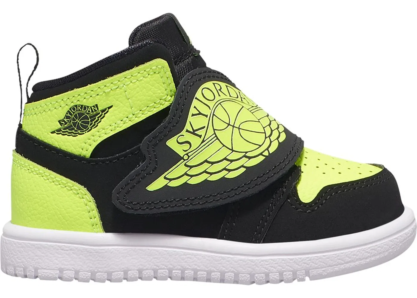 Детские кроссовки с принтом Sky Jordan 1 Jordan, Black/Volt-White
