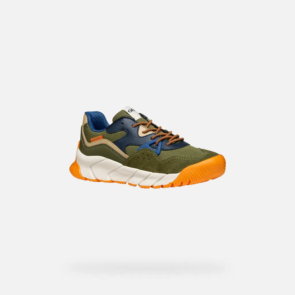 Детские кроссовки J Flexyper Pro Boy Geox, Olivgrun Orange — фото 4