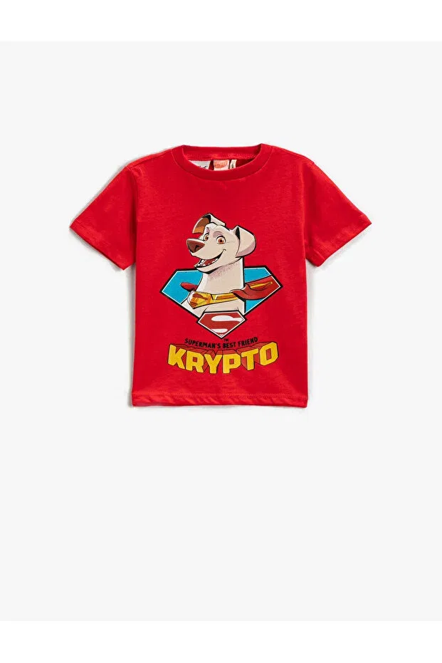 Детская футболка с принтом Super Dog Krypto Koton, Red/401