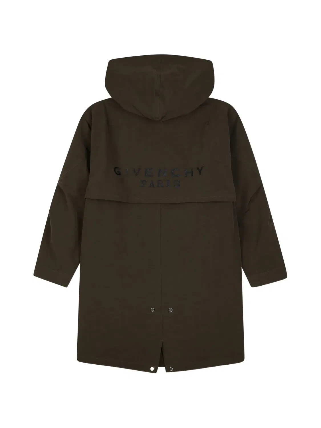 Тренч с капюшоном и логотипом Givenchy Kids, зеленый — фото 2