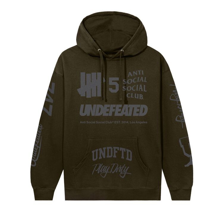 

Худи Anti Social Social Club x Undefeated Schizophrenia Hoodie Army, коричневый