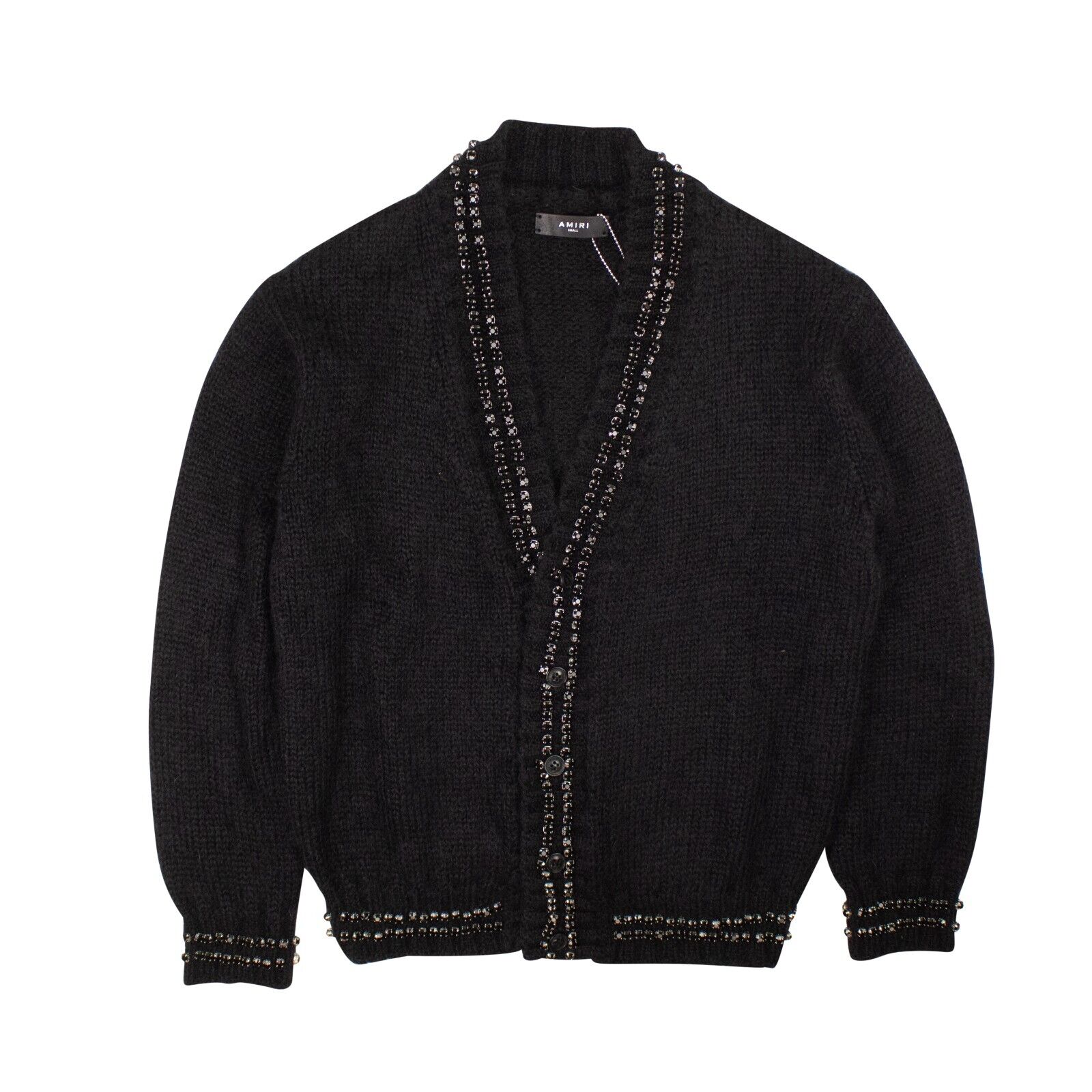 

Черный декорированный мохеровый кардиган Amiri