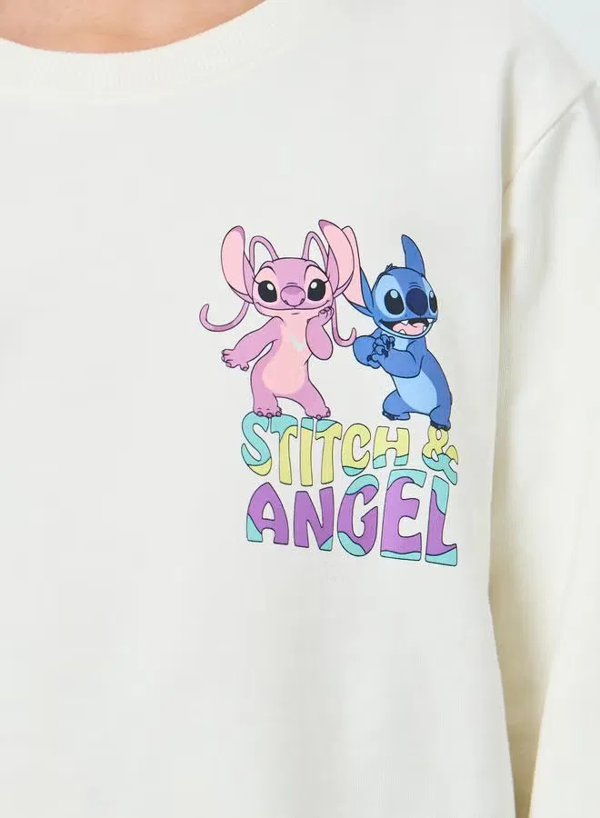 Свитшот с принтом Lilo & Stitch Styli, белый — фото 4