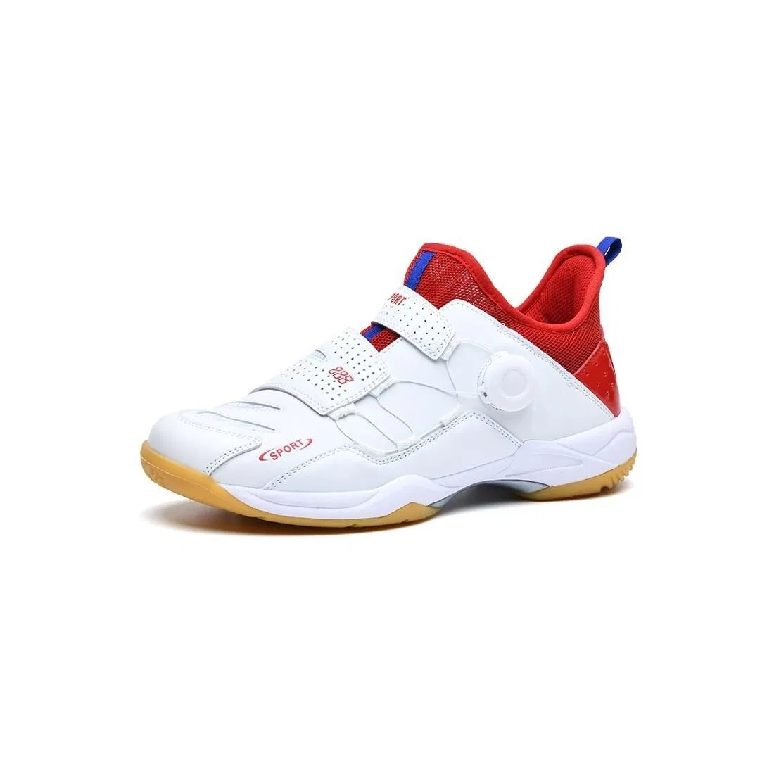 Детские кроссовки для бадминтона с поворотной пряжкой Hyajjaacy-whitered-43eu Bolognifi, White Red