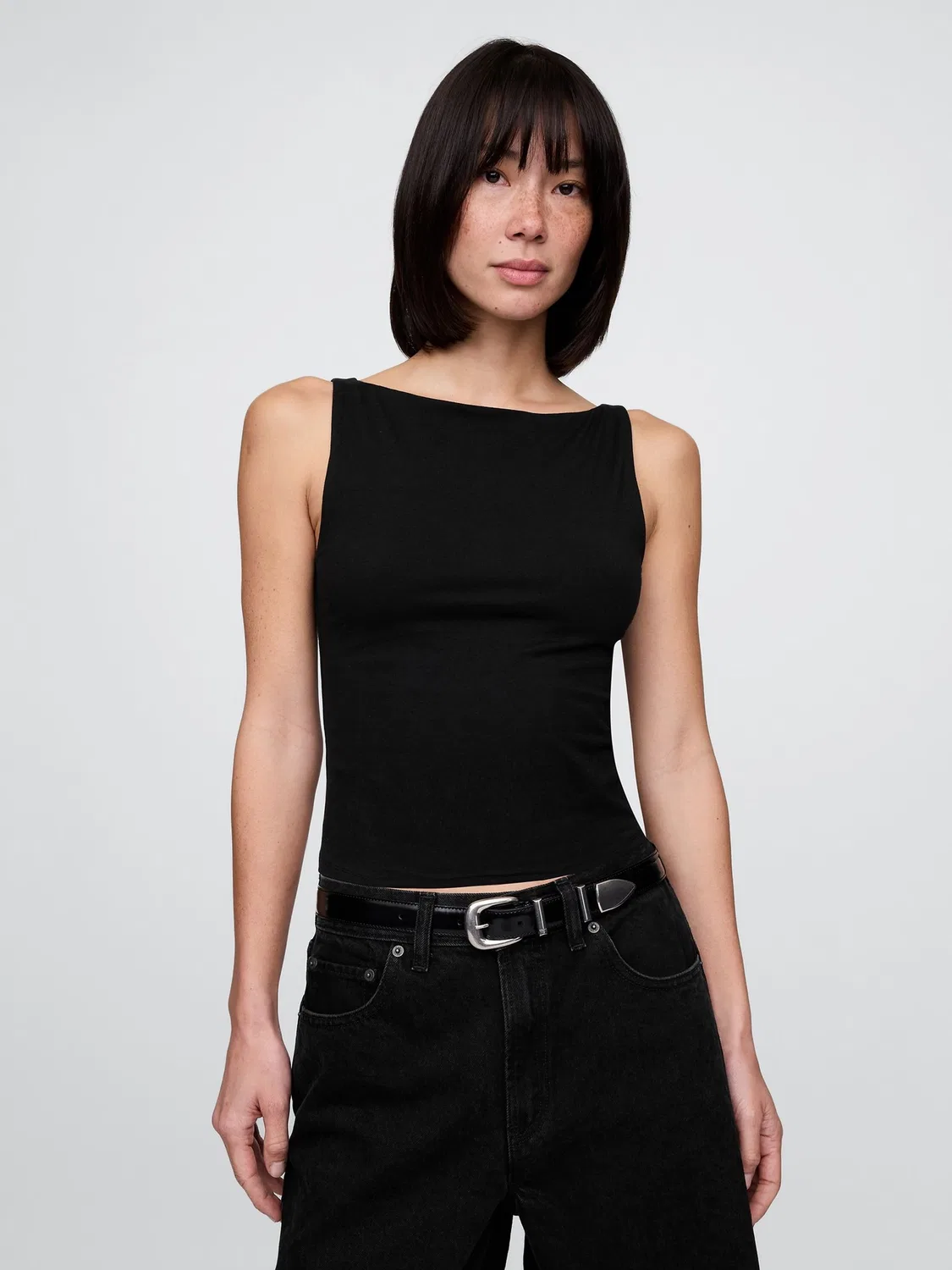 Топ-борцовка Gap Black Close Knit Jersey, черный