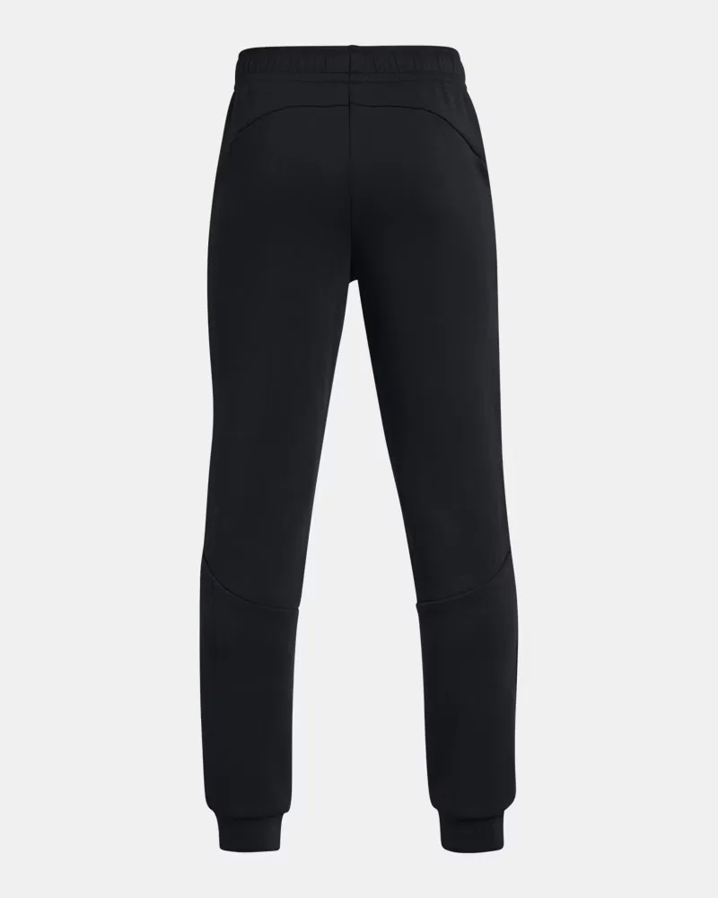 Детские джоггеры для мальчиков 63,5 см из мягкого двойного трикотажа UA Unstoppable Fleece UnderArmour, Black — фото 2