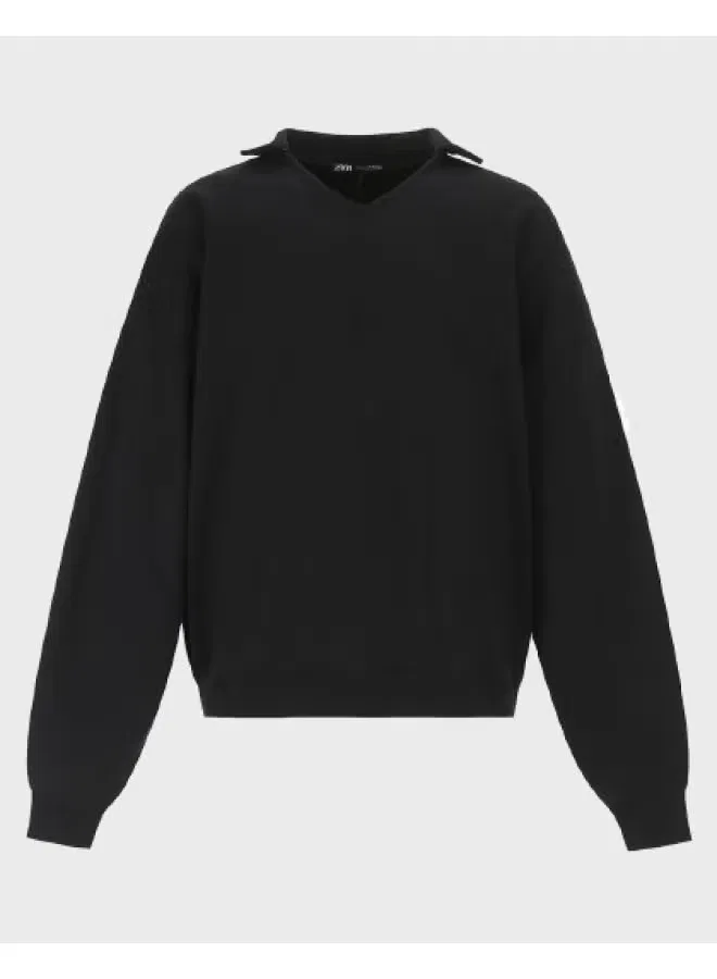 Худи мужское легкое с длинным рукавом Zara, черный