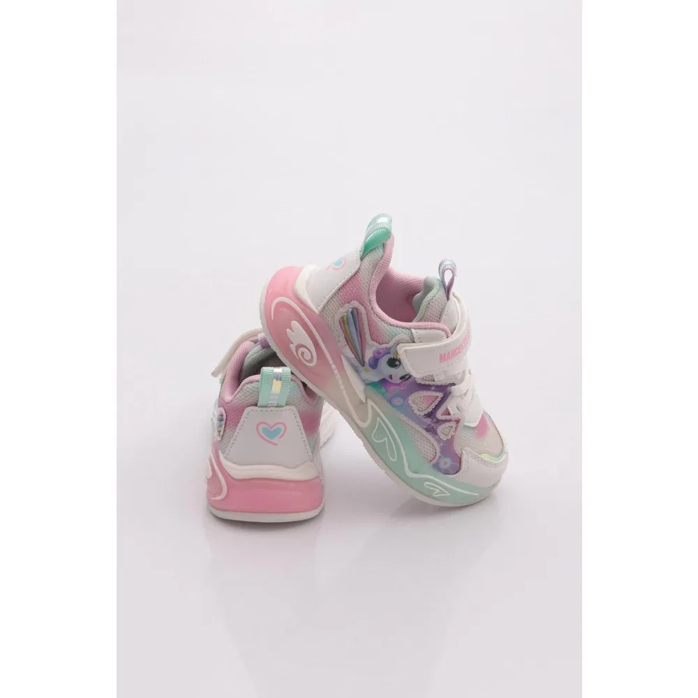 Детские спортивные кроссовки для девочек со светодиодной подсветкой, White Marco Kids — фото 3
