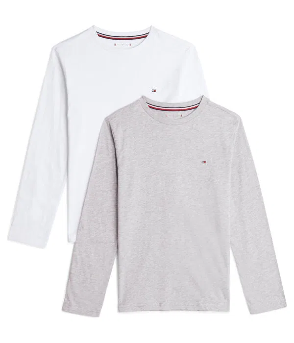 Детский лонгслив для девочек набор 2 шт Longsleeve 2-pack Tommy Hilfiger, серый