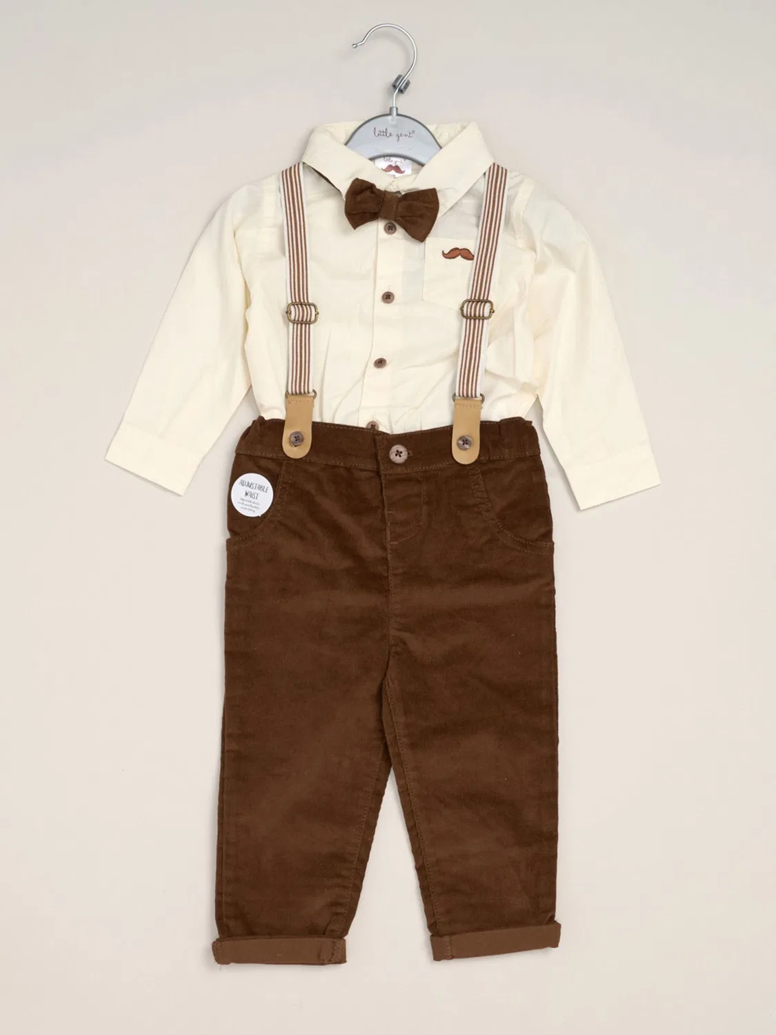 Комплект одежды для новорожденных Little Gent, темно-коричневый — фото 3