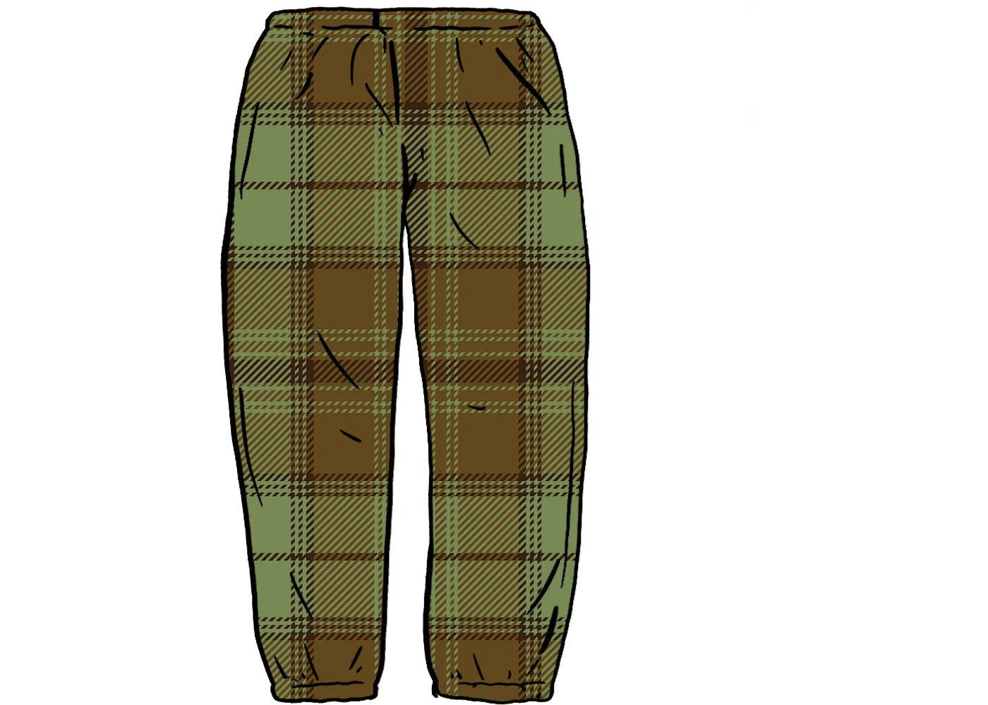 Мужские брюки из фланели Supreme Tartan Flannel Skate Pant, Green