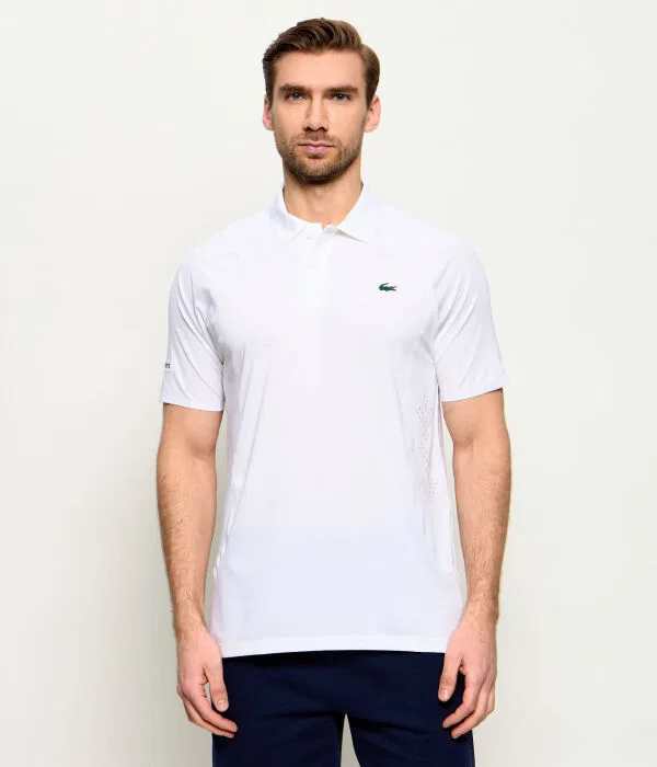 Мужское поло Lacoste X Novak Djokovic Slim Fit, белый