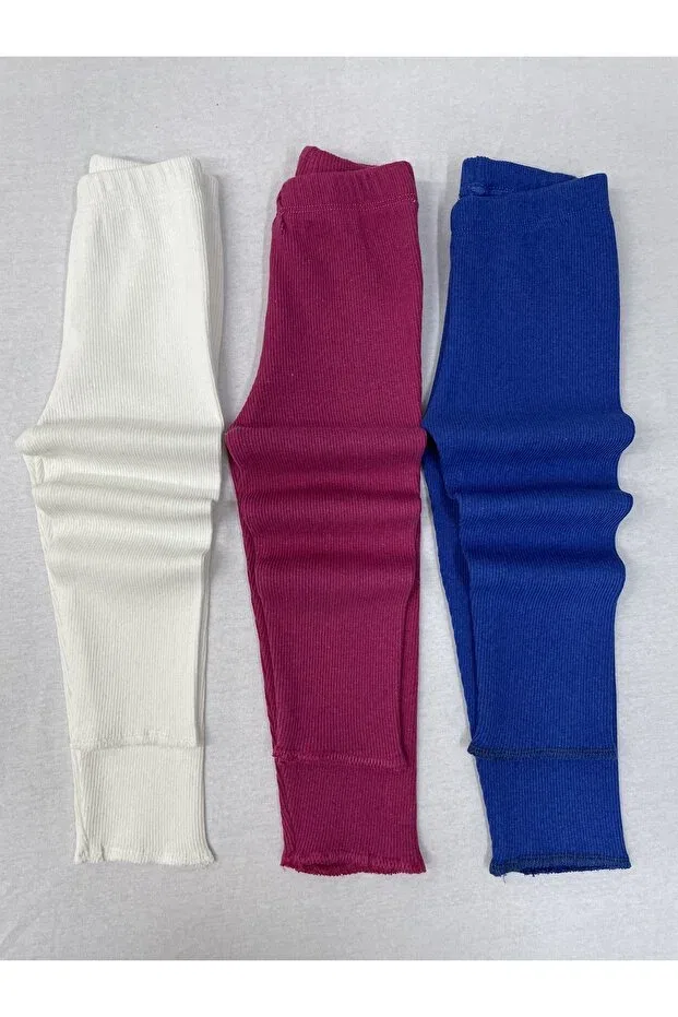 Детские леггинсы для девочек с принтом Sportswear Berat Moda, Ecru-Blue-Fuchsia — фото 4