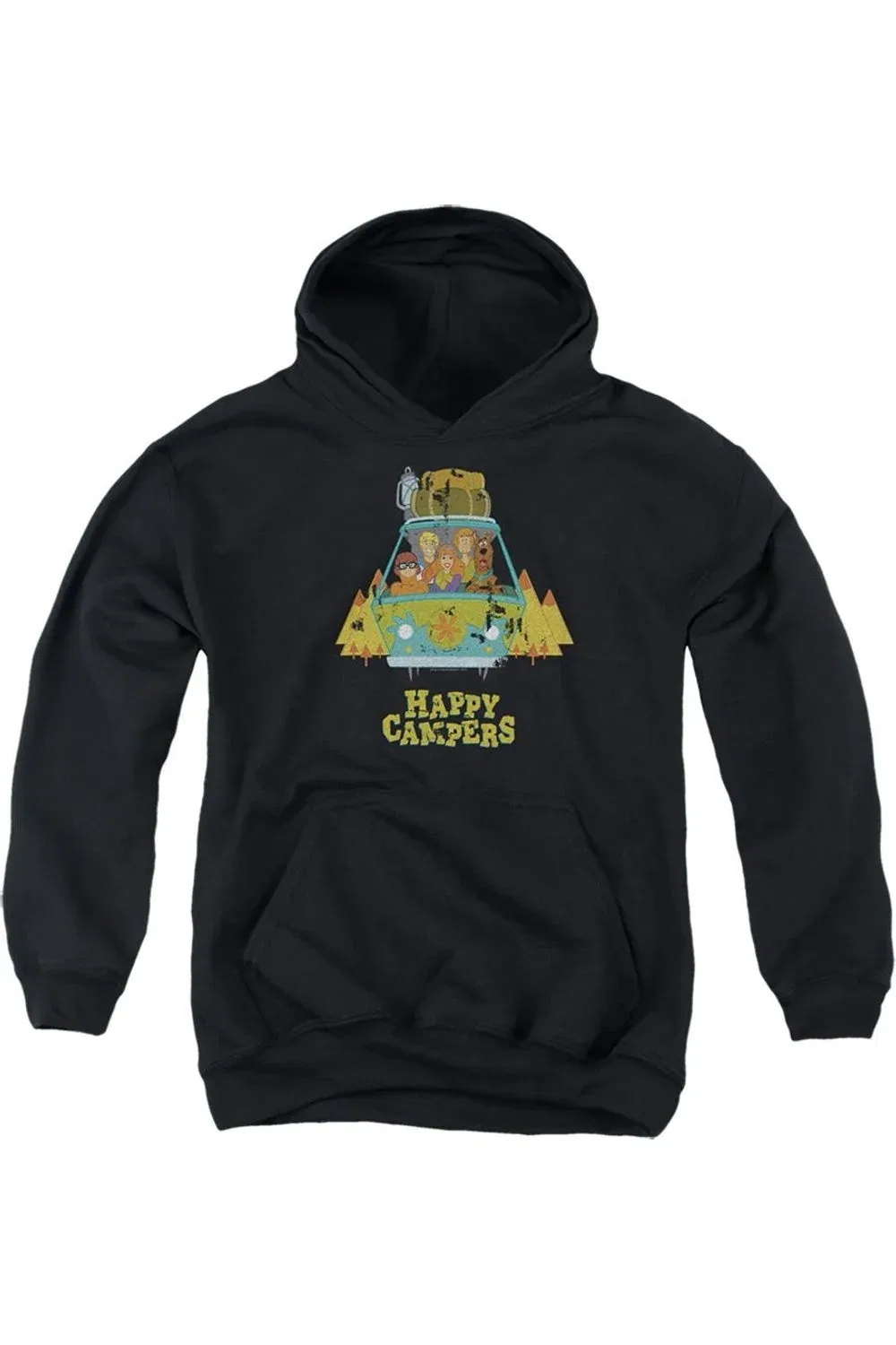 Детское худи для мальчиков с принтом Scooby Doo Happy Campers Gildan, черный