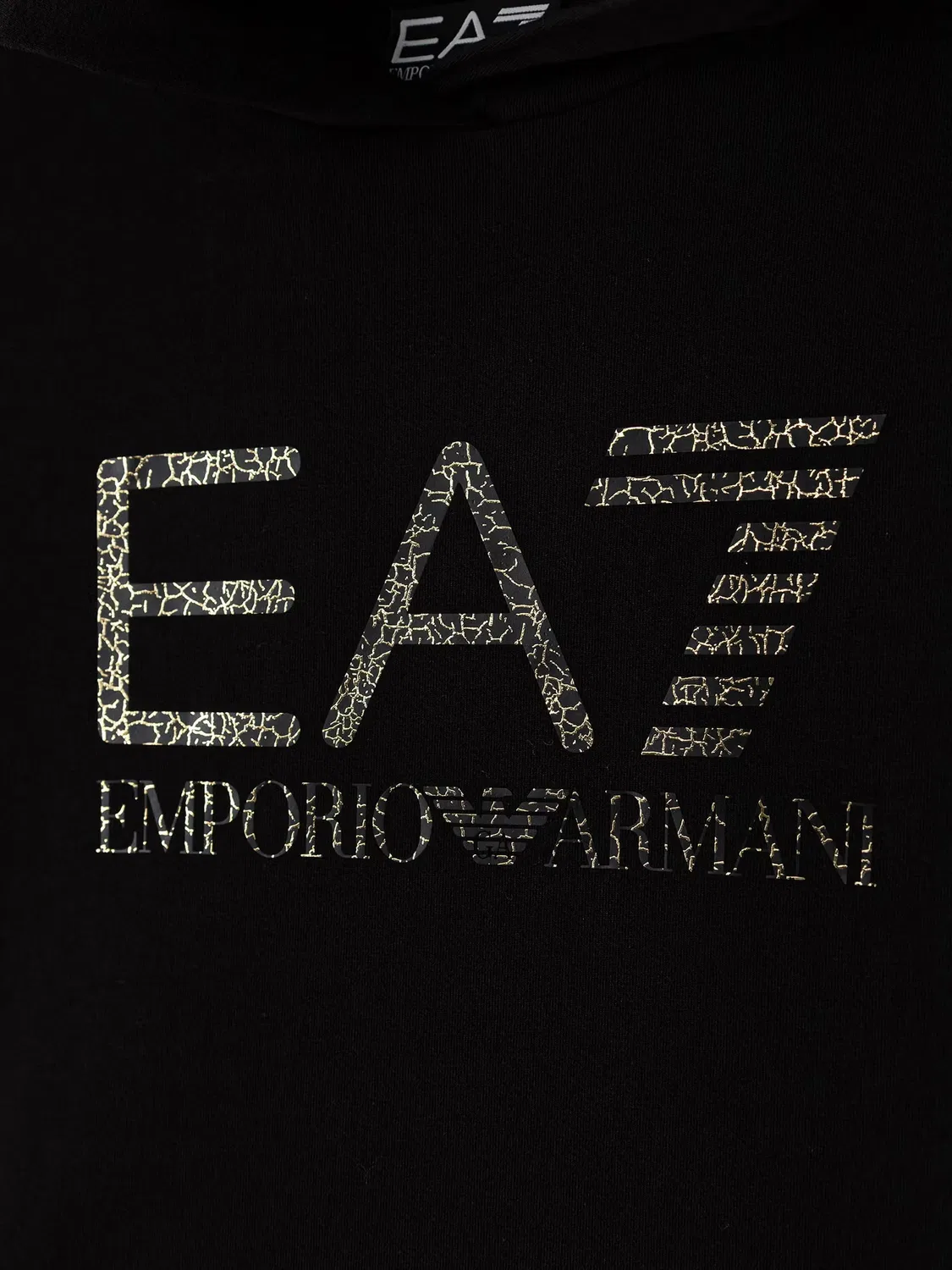 Худи с принтом-логотипом черного цвета Emporio Armani, черный — фото 2