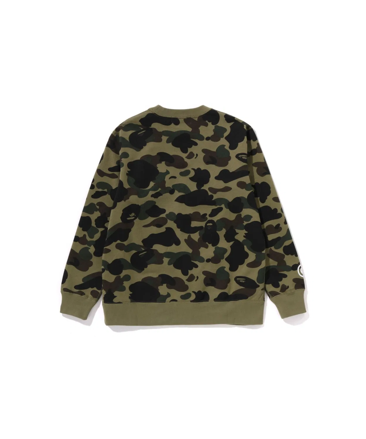 Детский свитшот с камуфляжным принтом, модель 1ST CAMO SHARK CREWNECK A BATHING APE, Yellow — фото 2