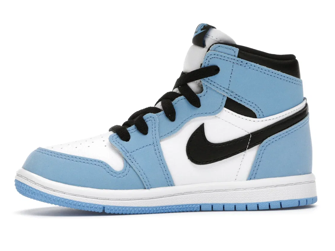 Детские кроссовки высокие с перфорацией Jordan 1 Retro High OG Jordan, University Blue/White-Black-University Blue — фото 3