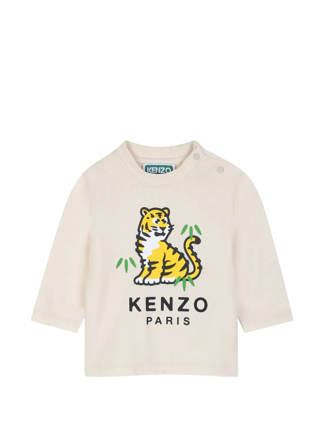 Футболка из хлопка с тигровым принтом Kenzo, нейтральные