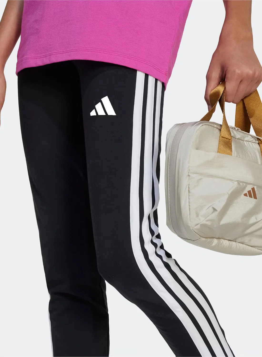 Леггинсы с 3 полосками Youth 3-stripe essential Adidas, черный — фото 3