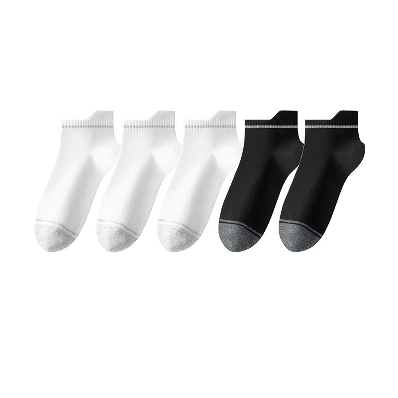 Детские носки-невидимки, комплект из 5 пар, MADALLO, White 3+Black 2