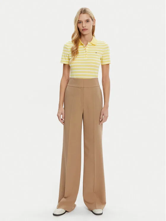 Поло slim fit Tommy Hilfiger, желтый — фото 2