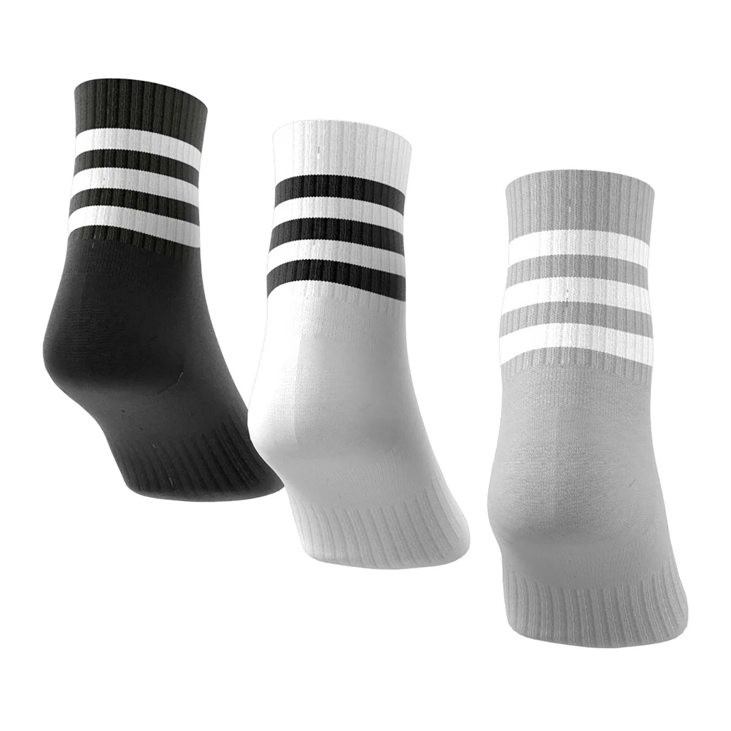 Детские носки с принтом C Sportswear MID 3p Adidas, Medium Grey Heather White Black — фото 4