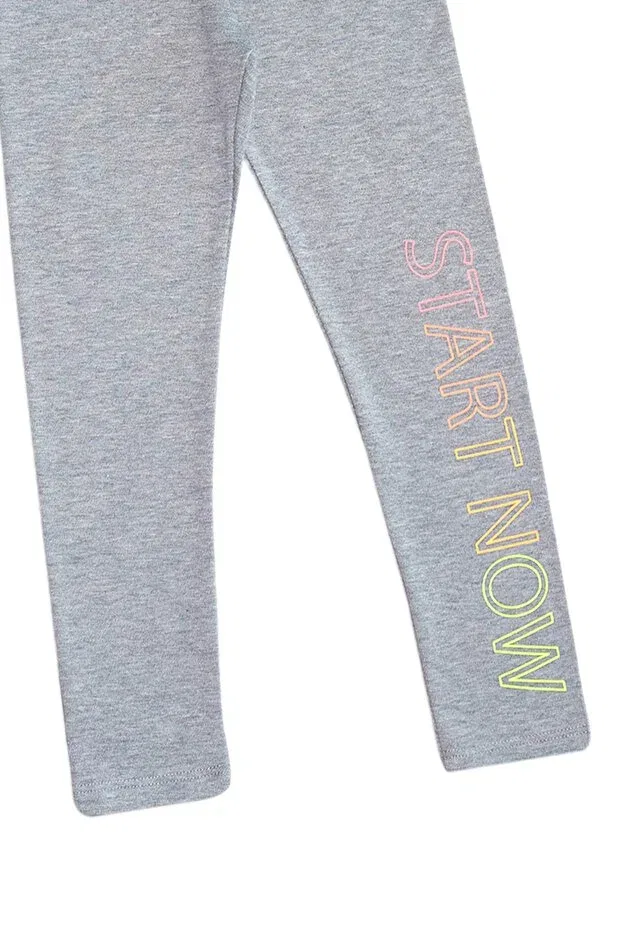 Детские леггинсы для девочек с принтом Start Now Lovetti, Gray 2 — фото 2