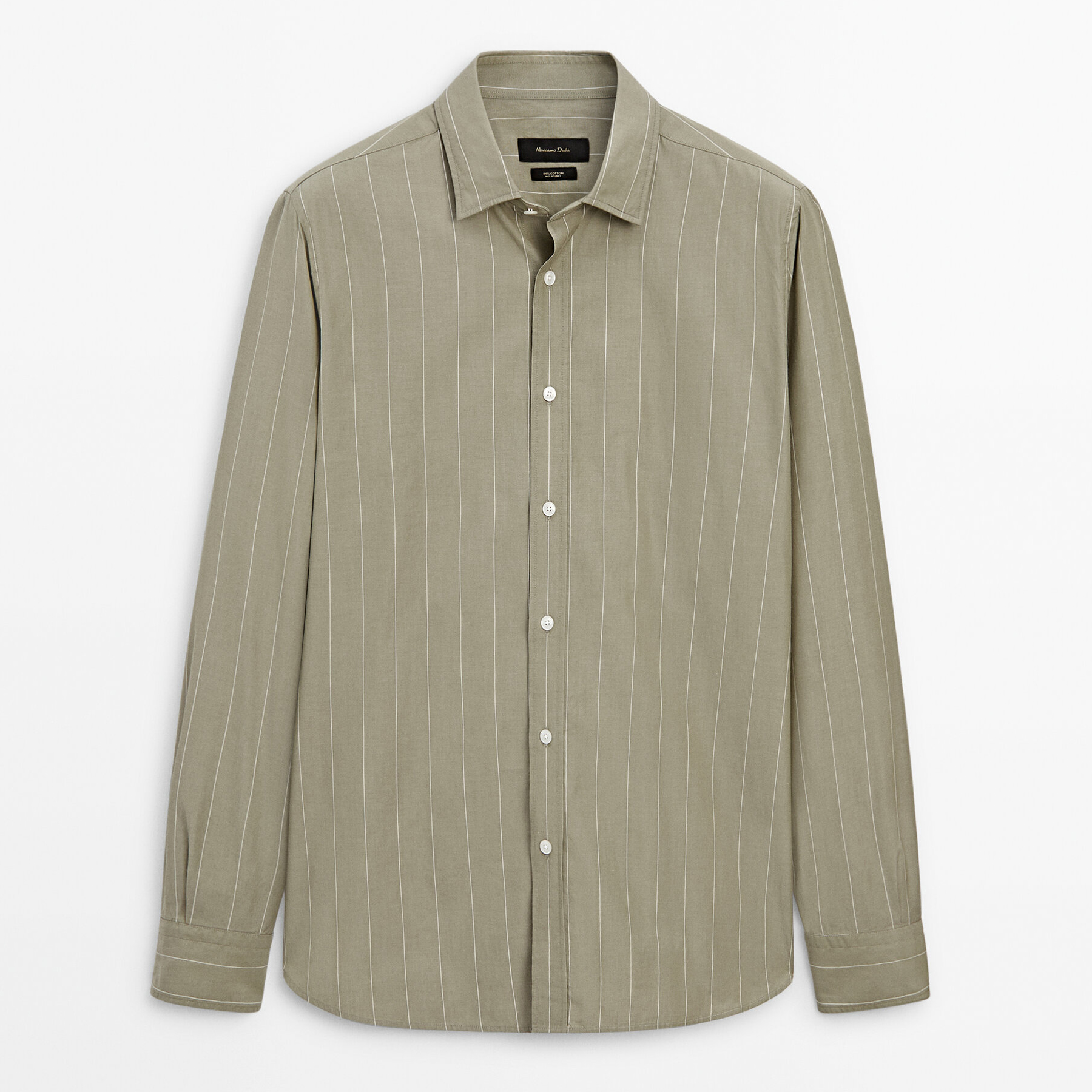 

Рубашка из поплина в тонкую полоску Massimo Dutti, зеленый