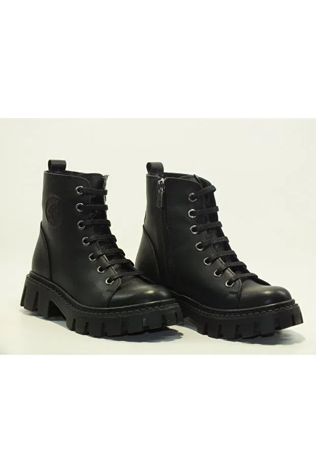 Детские ботинки для девочек на танкетке Kidsstep, Black